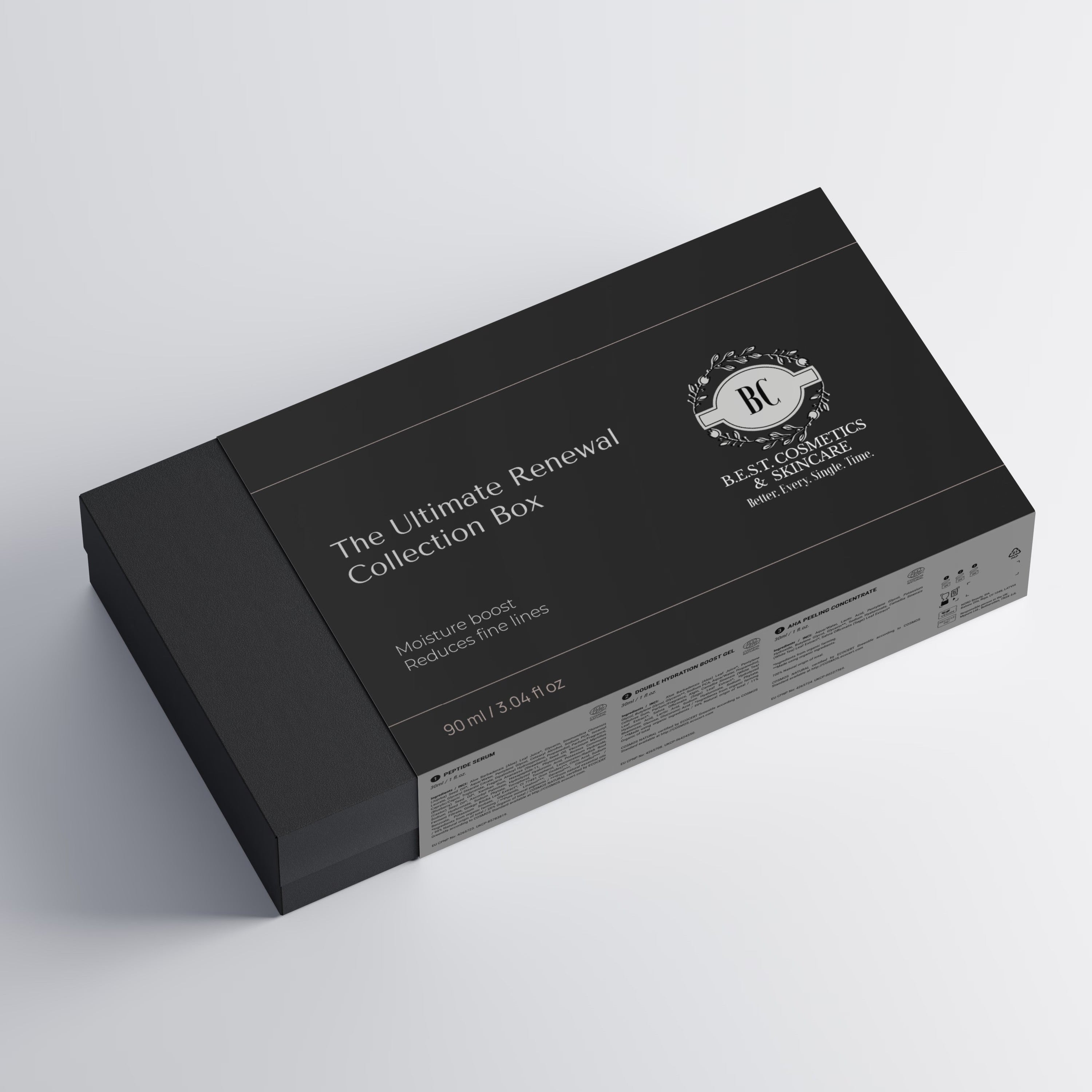 Black box labeled 'The Ultimate Renewal Collection Box' on a light gray background
