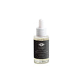 Skincare dropper bottle with a label on a white background