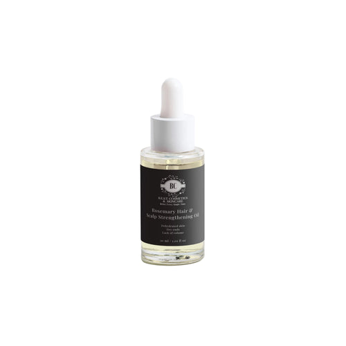 Skincare dropper bottle with a label on a white background