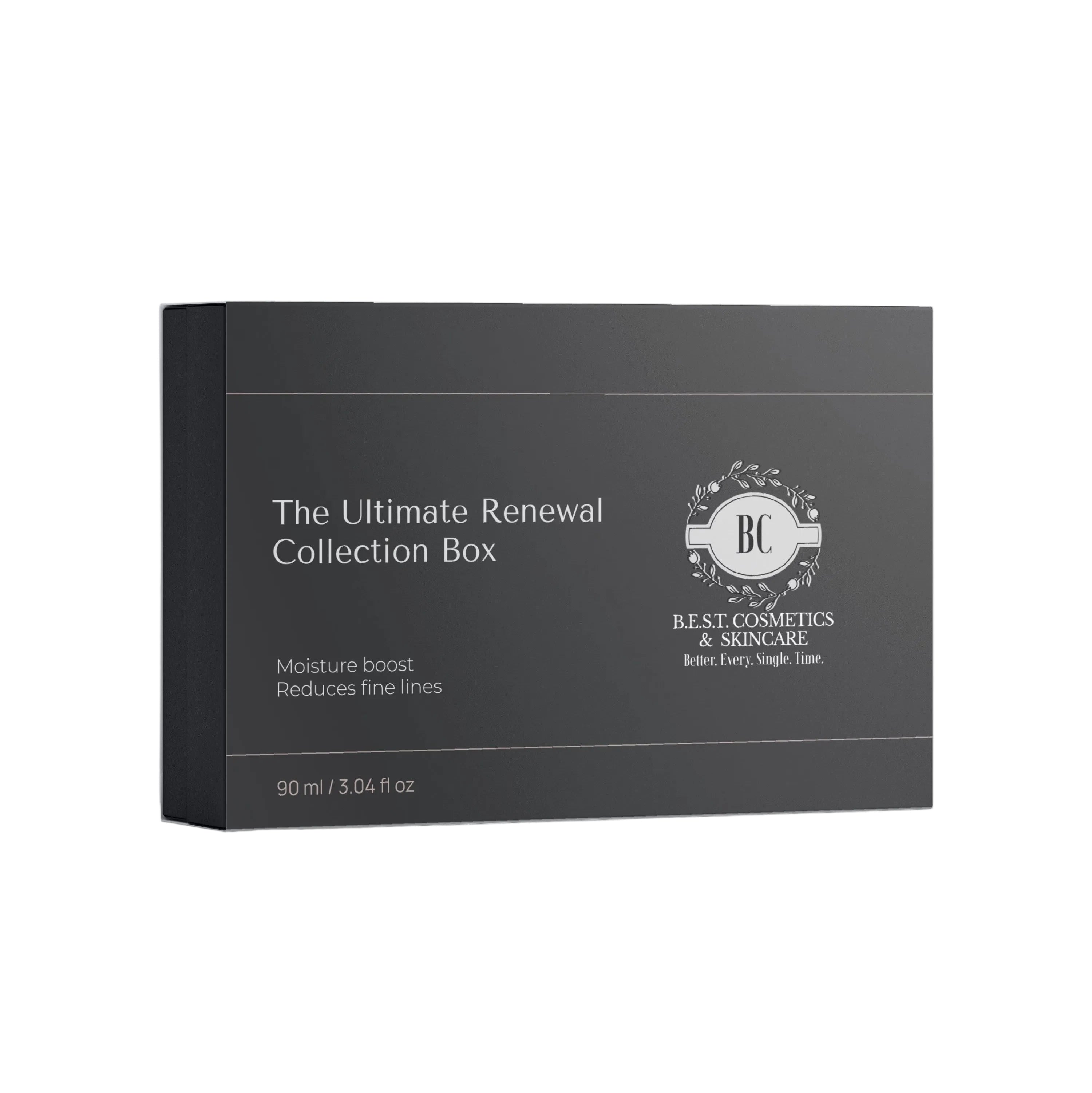 B.E.S.T. Cosmetics collection box labeled 'The Ultimate Renewal Collection Box' on a white background